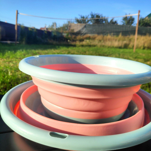 Тарелка силиконовая складная 36х27х13 см. / Миска туристическая круглая